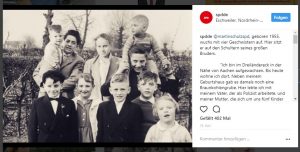 Ein Bild, das die SPD auf Instagram gepostet hat: Ein Schwarz-Weiß-Bild von einer Familie.